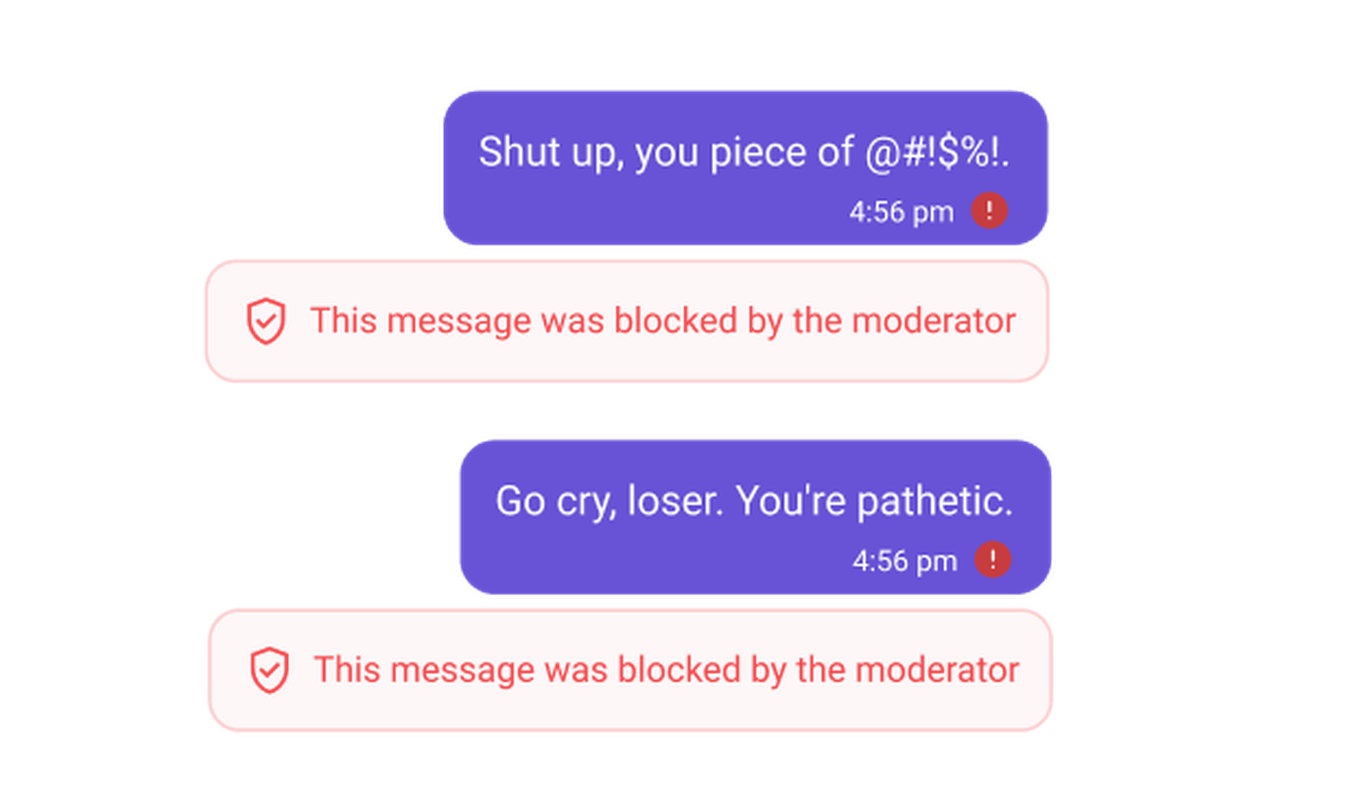 Chat moderation for profanity and slurs