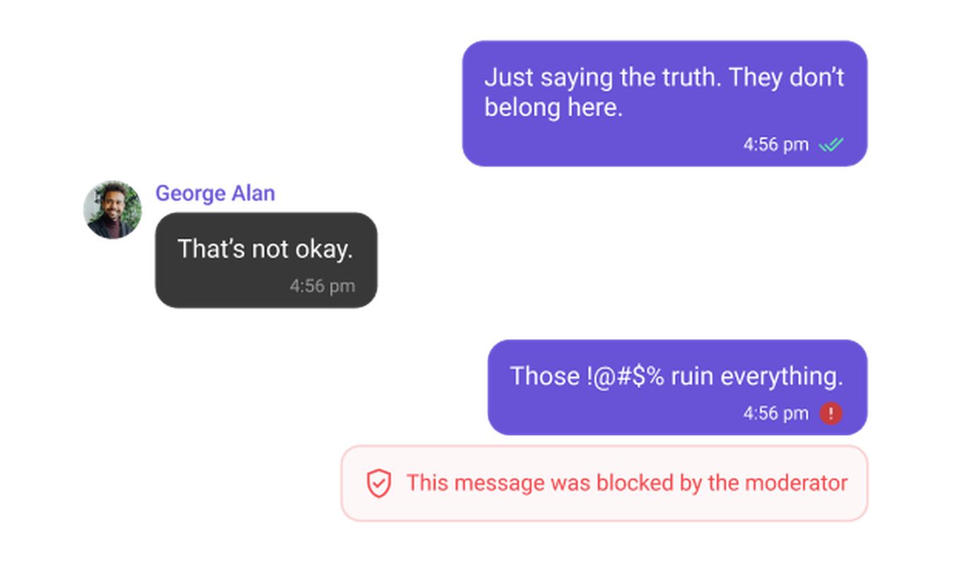 Chat moderation for hate speech