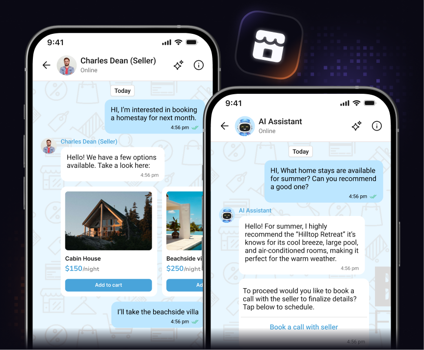 marketplace chat calling and AI agent solutions