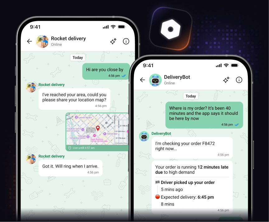 Chat calling and AI agents for on-demand services