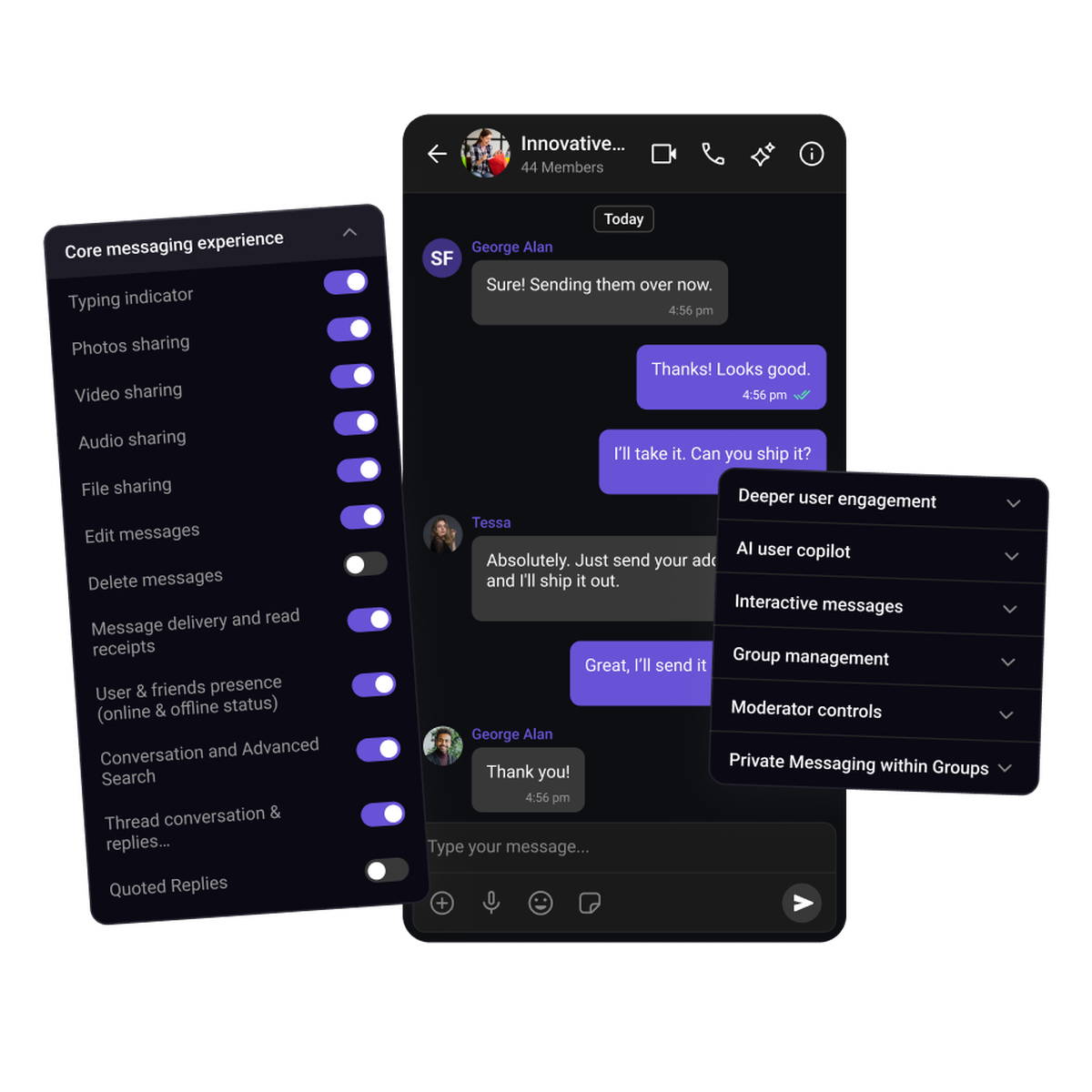 CometChat UI Kit builder for low code in app chat