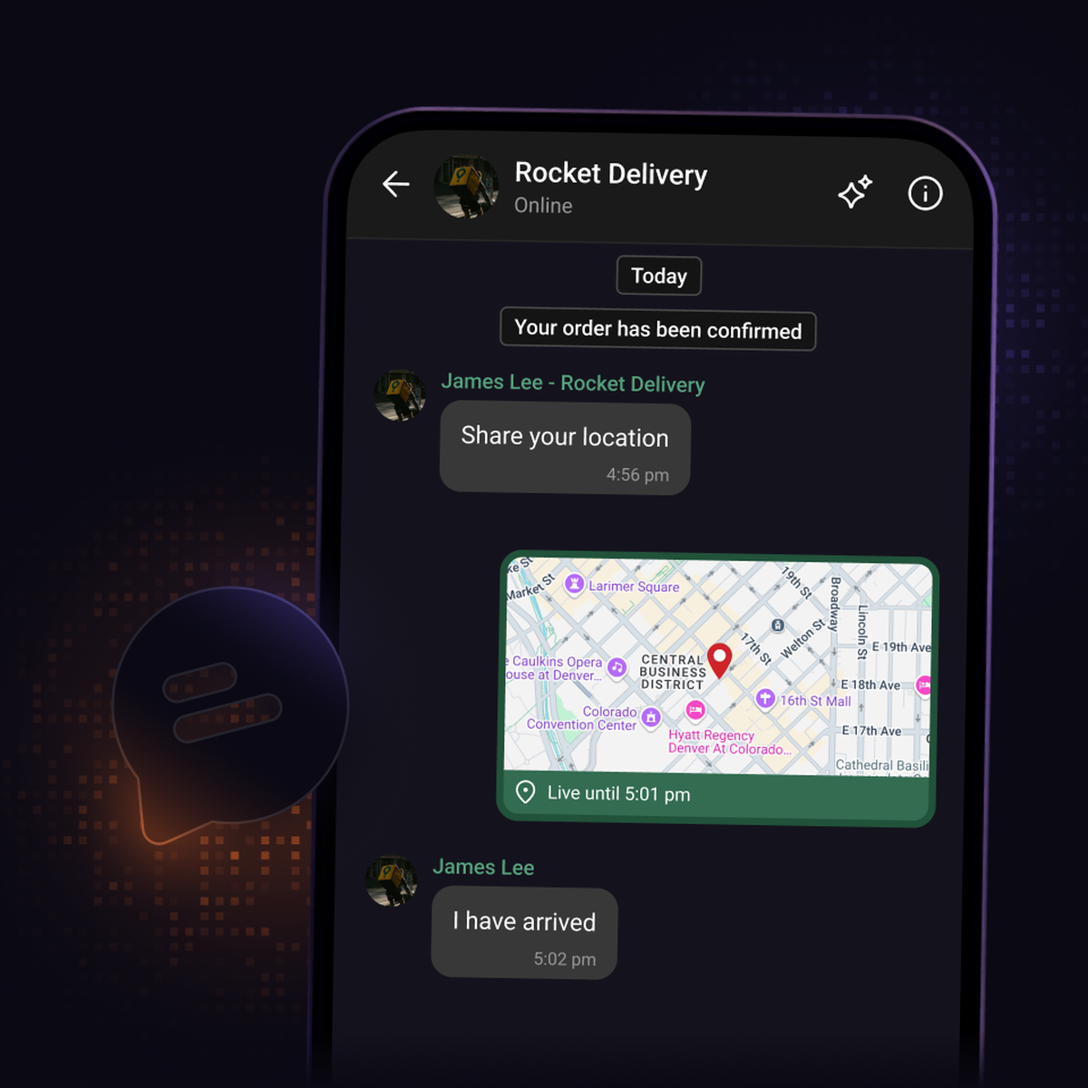 Chat and messaging for on demand services