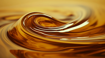 Nahaufnahme von flüssigem, goldbraunem Honig