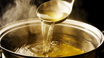 Ein Topf mit Dashi-Brühe, bekannt für ihren Umami-Geschmack