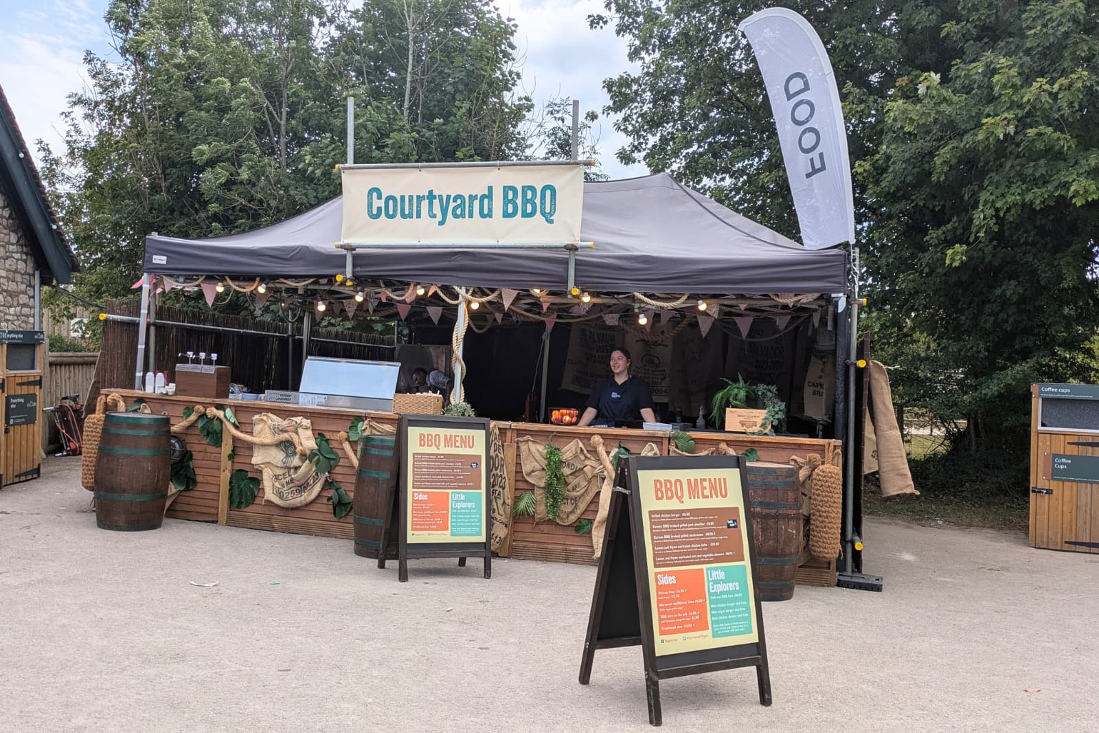 Outdoor BBQ stand with a 