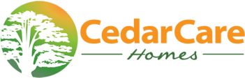Cedar Care Homes logo Logo of CedarCare Homes featuring a stylized tree in green and orange, with the company name in orange text next to it.
