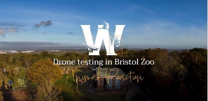 Drone image of Bristol Zoo project with the WildDrone logo overlayed in front