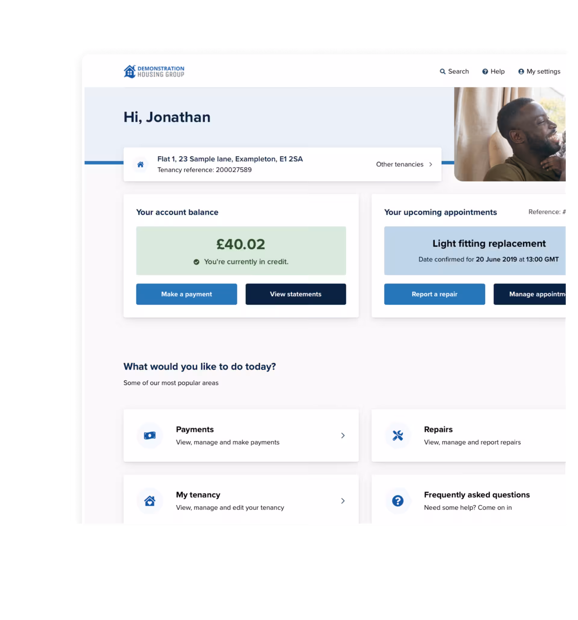 resident portal app masthead