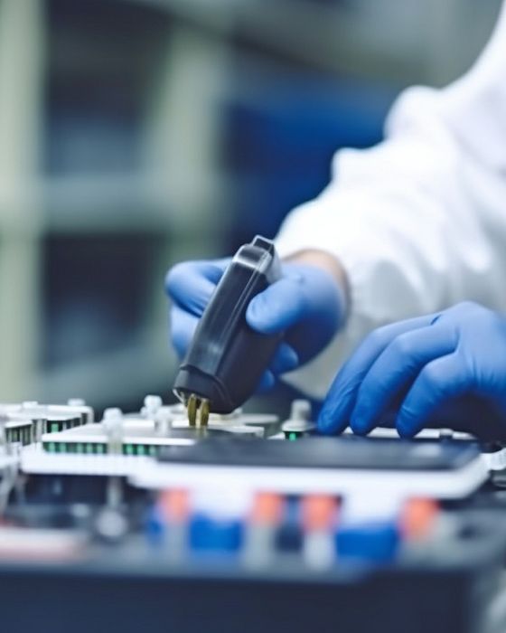 Technician using computer for garment design in Alsico's development team.