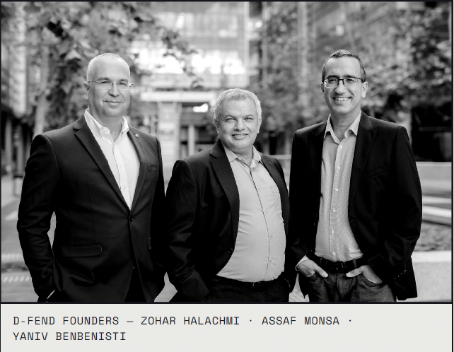 D-Fend founders — Zohar Halachmi, Assaf Monsa and Yaniv Benbenisti