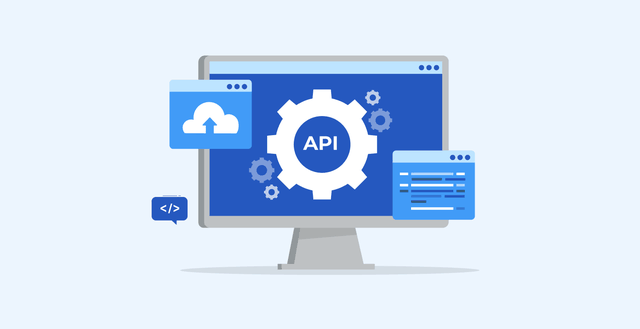 Illustration of computer screen with gears