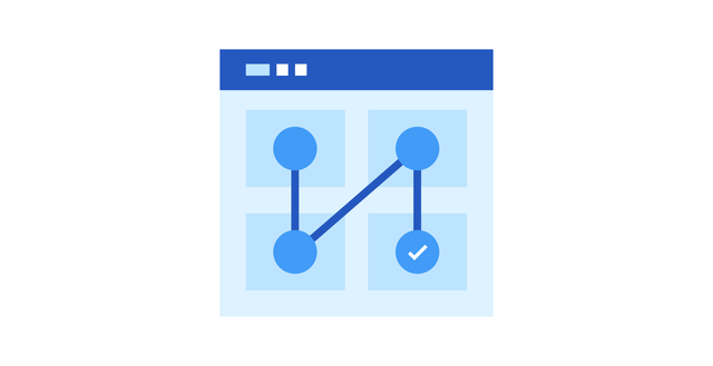 Illustration of line graph on screen