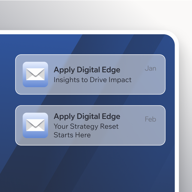A laptop receiving notifications about the latest publications of Apply Digital's Edge newsletter