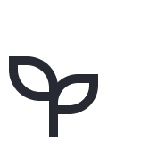 A simple black icon of a young plant with two leaves sprouting from a short stem, symbolizing growth or nature.