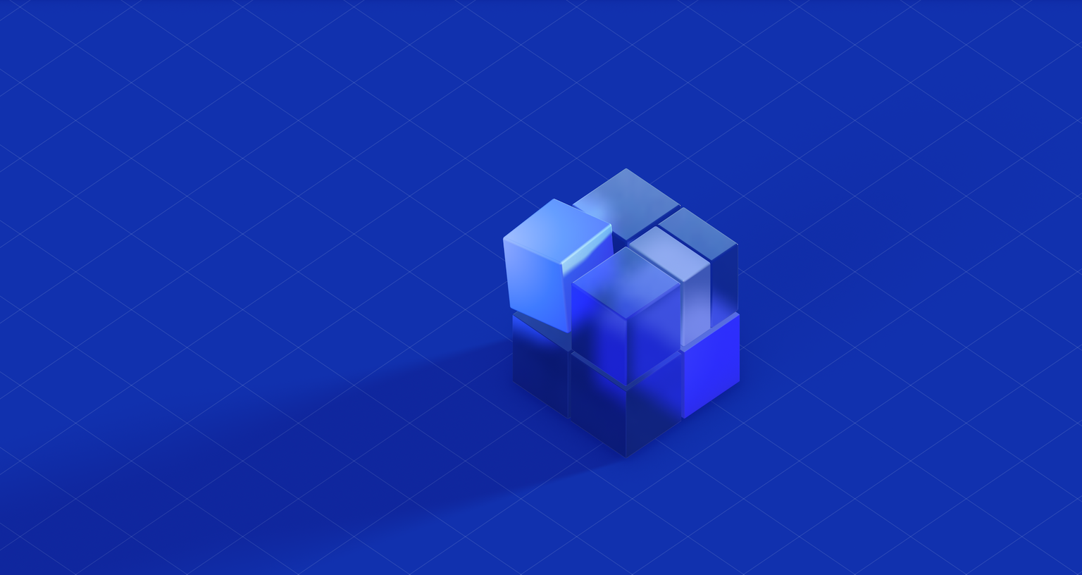 A 3D cube in blue
