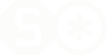 A white logo with the letter "S" inside a hexagon and an asterisk inside a circle, both on a black background.