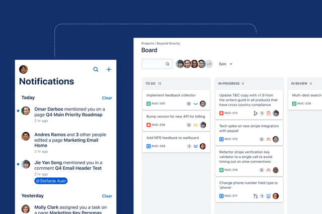 Jira's task management board for developers.