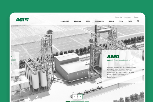 AGI's homepage for desktop.