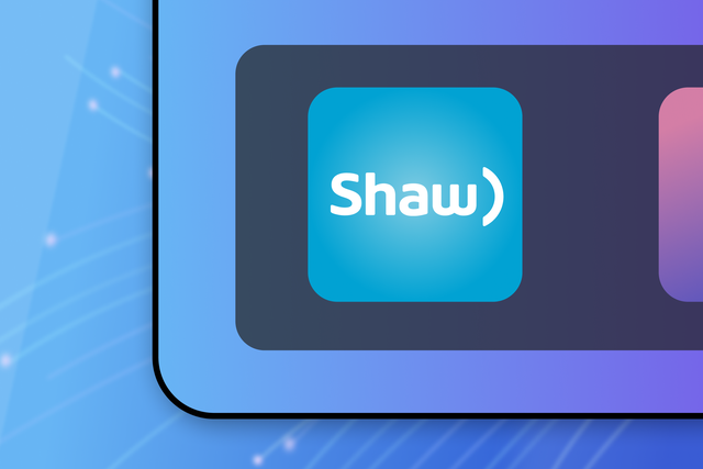 Shaw app logo on screen display