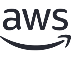AWS logo featuring lowercase "aws" text in dark gray with an orange smile-like arrow beneath.
