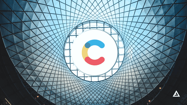 Contentful logo centered in grid and geodesic dome