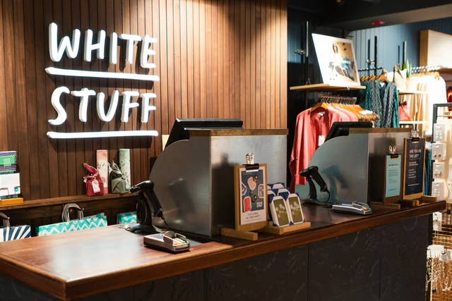 The White Stuff checkout counter.