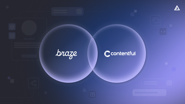 Braze & Contentful logos in circles on a gradient background