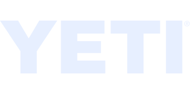 YETI logo in light blue text on a transparent background.