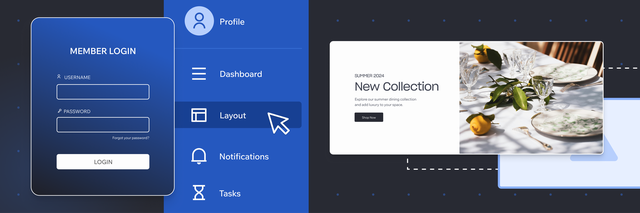 A log-in screen for a composable tech platform that manages a commerce business's website.
