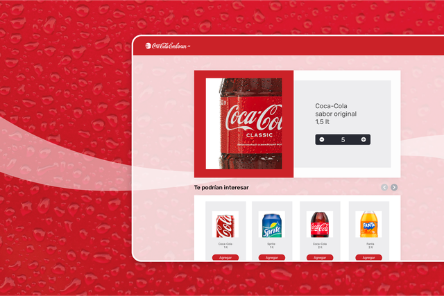 Coca Cola website with a glass Coca Cola bottle and related drinks like pop and juice
