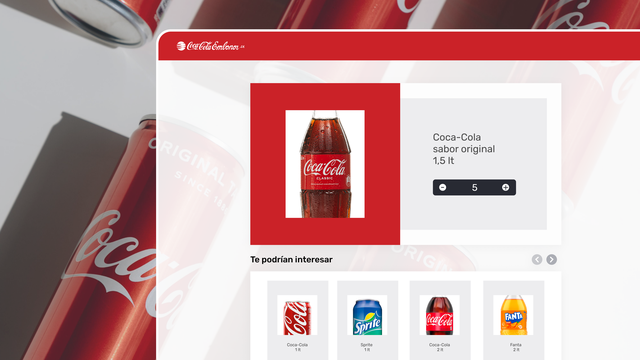Coca-Cola Embonor's check out screen.