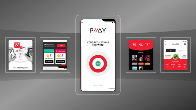 Screens from the PLLAY mobile app.