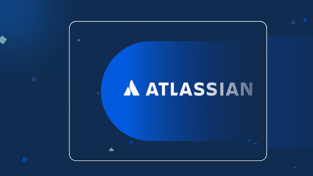 Atlassian in a rounded rectangle, connoting a laptop screen.