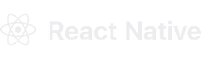 React Native logo in white.