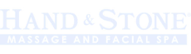 Hand & Stone logo in light blue text.