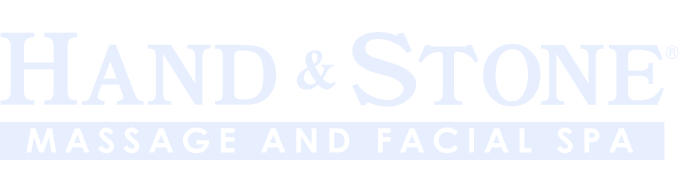 Hand & Stone logo in light blue text.