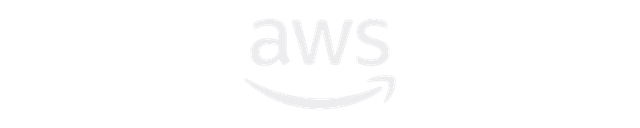 AWS logo with lowercase "aws" text above a curved arrow, resembling a smile, on a black background.