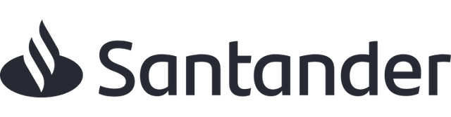 Santander logo in dark grey.