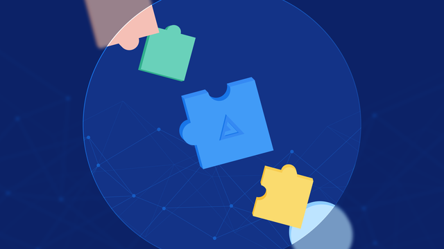 Puzzle pieces with the Apply Digital logo on them.