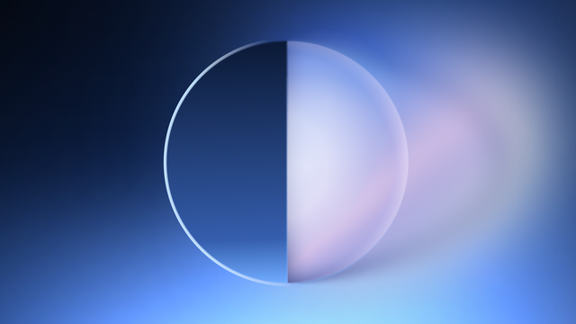 Circle graphic, half filled in with a shadow