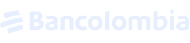 Bancolombia logo with stylized stripes on the left and the company name in blue text on the right.