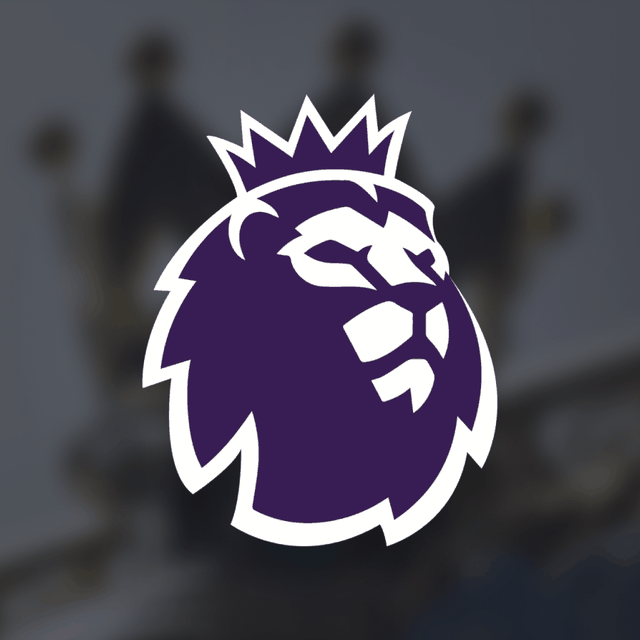 The premier league logo on a blurred dark background.