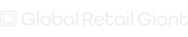 Light grey logo displaying the text "Global Retail Giant" with a stylized square icon on the left.