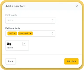 Adding fallback fonts to a custom font in Topol PRO application