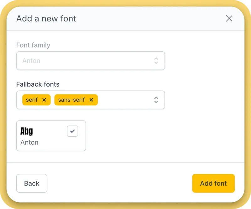 Adding fallback fonts to a custom font in Topol PRO application