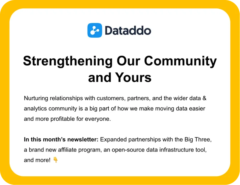 Introduction section of a B2B newsletter example