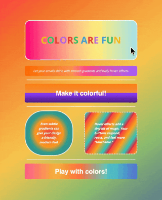 Applying gradient backgrounds and hover effects in the Topol editor