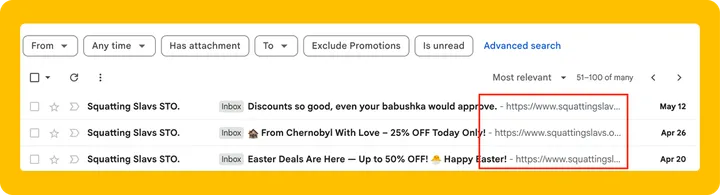 B2B newsletter shown without inbox preview text