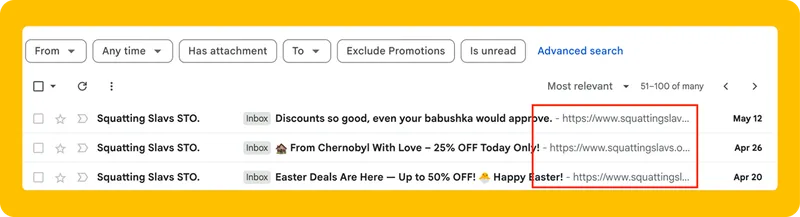 B2B newsletter shown without inbox preview text
