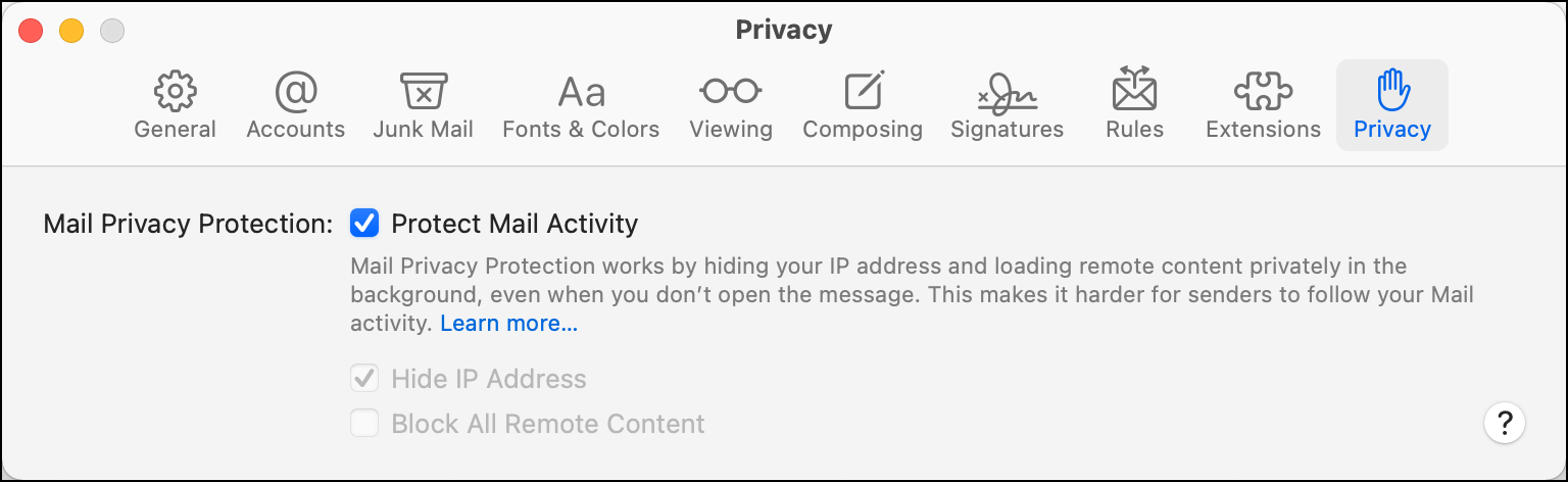 Mail Privacy Protection Setting introduced by Apple